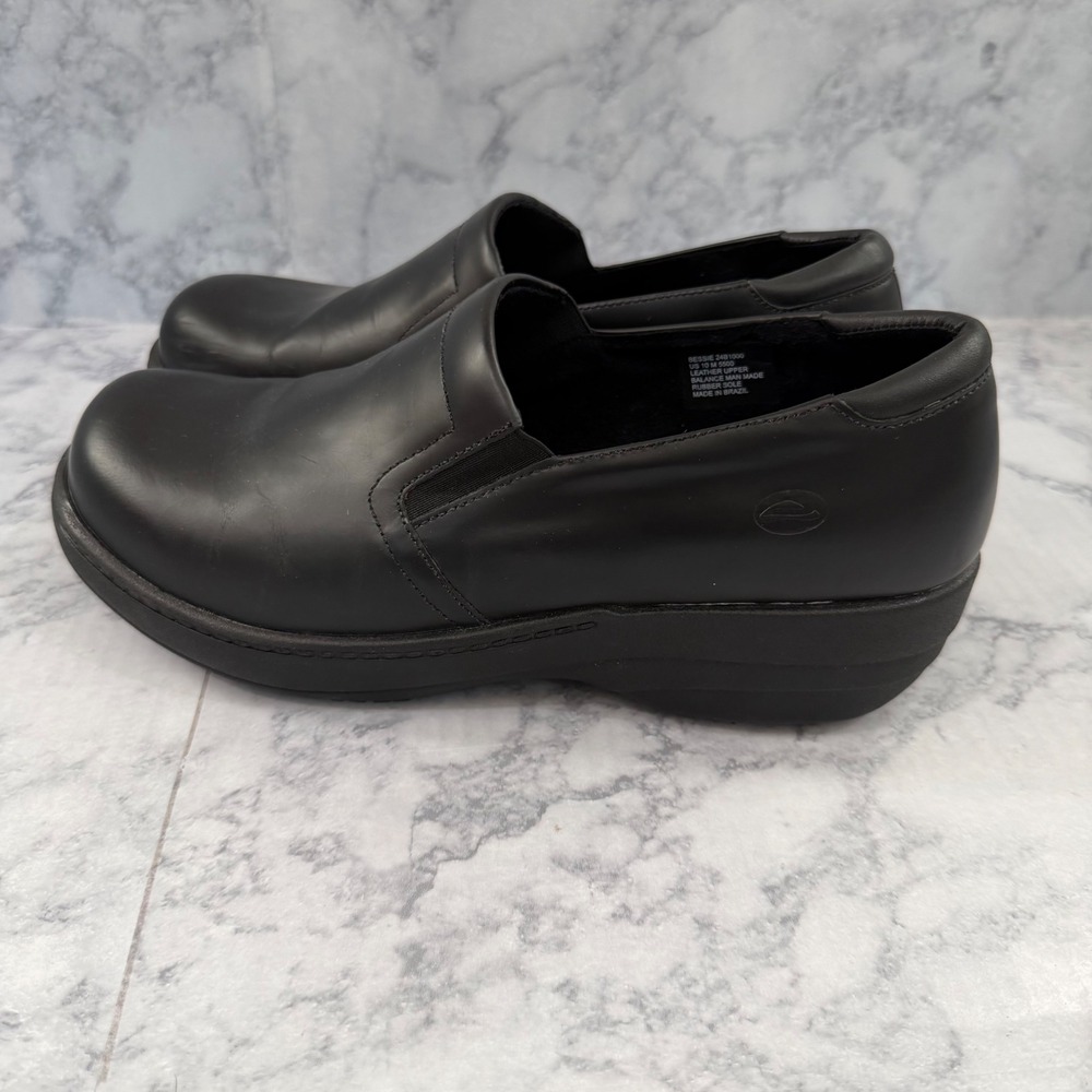 Abeo Bessie Clogs 10 Black Leather Slip Resistant Professional Shoes